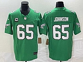 Men's Philadelphia Eagles #65 Lane Johnson Green C Patch 2023 FUSE Vapor Limited Throwback Stitched Jersey,baseball caps,new era cap wholesale,wholesale hats